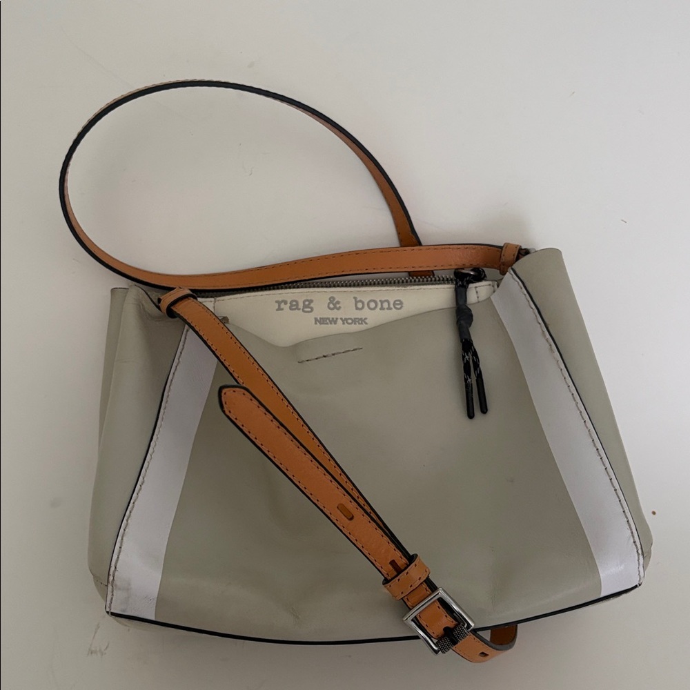 Rag and Bone Cream Tan leather Crossbody Passenger Bag